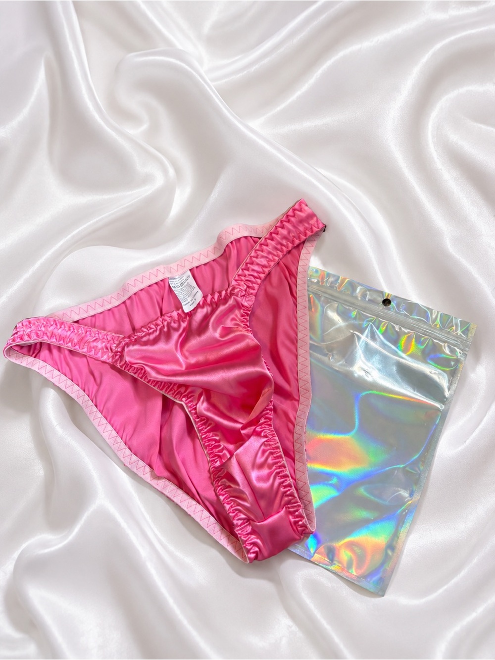🔥Hot Sexy Men’s Satin Pink Solid Brief  S&M&L  #sexylgbt+ #hottie